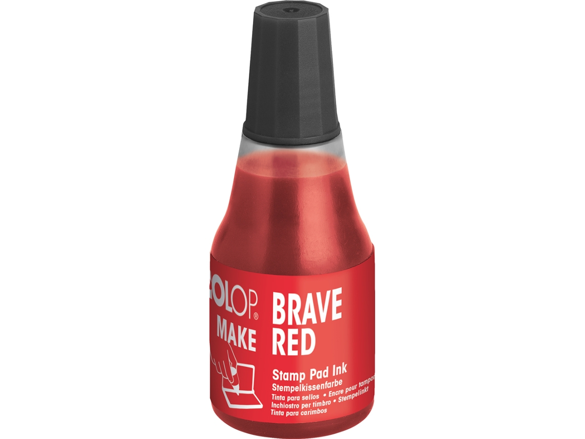 Tinta para Carimbo COLOP Make 25 Ml Vermelho Corajoso