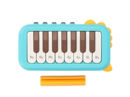 Piano eletrônico de bolso para crianças, brinquedo educativo para meninos e meninas, azul.