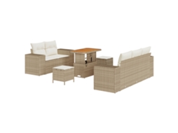 Sofá De Jardim Vidaxl Bege Vime Pe (90 X 55 X 71 Cm)