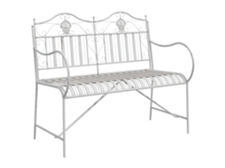 Conjunto 1 Banco De Jardim Vidaxl Branco Aço (103,5 X 59 X 89 Cm)