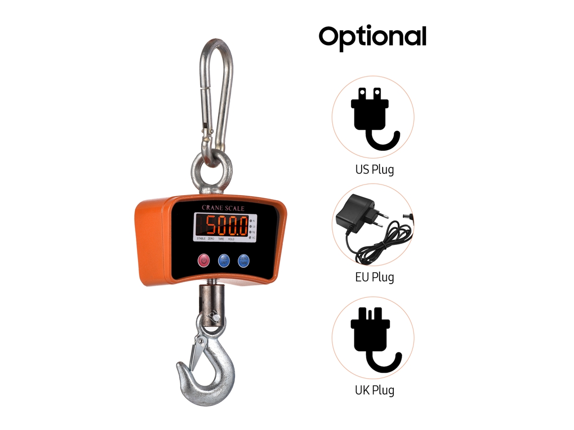 Balanza De Grúa Digital Recargable 500kg/1102lbs Para Construcción Y Pesca