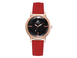 Relógio de Pulso Feminino Elegante Estilo Céu Estrelado com Pulseira de Couro Pu