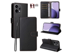 Capa Carteira De Couro Com Textura De Lichia E Bloqueio Rfid Para 3 Cartões, Compatível Com Oppo Reno13 / Reno14 Global / Reno14 F 5g.