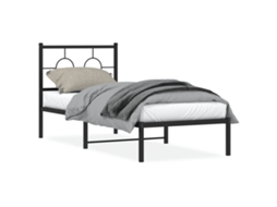 Bed Frame, Bed Frames Vidaxl Preto Aço (80 X 200 Cm)