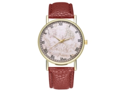 Reloj Analógico De Cuarzo Simple Moderno Para Hombre Mujer De Cuero Pu Café