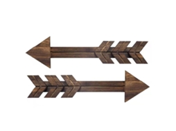 Laxiscreed Conjunto De 2 Setas De Madeira Para Decoração De Parede Em Estilo Retro Americana