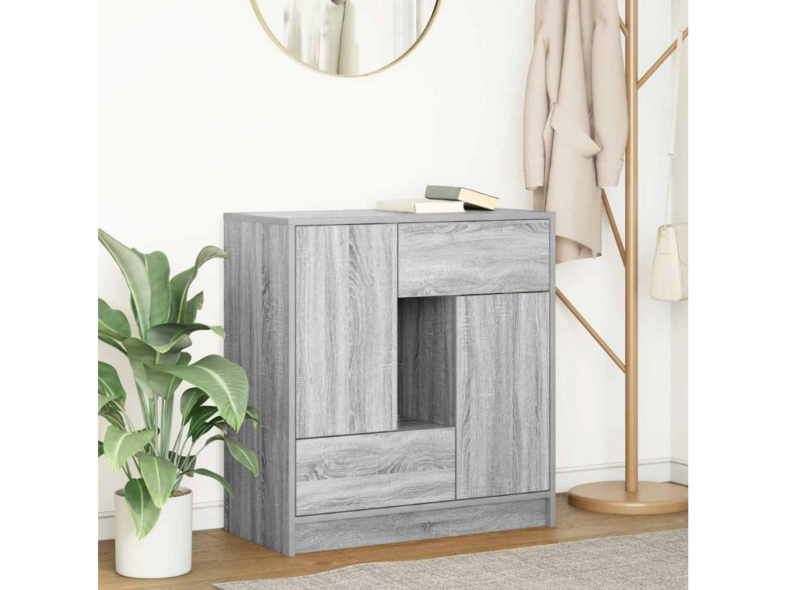 Vidaxl Aparador C/ Gavetas E Portas 70,5x34x74,5 Cm Sonoma Cinzento