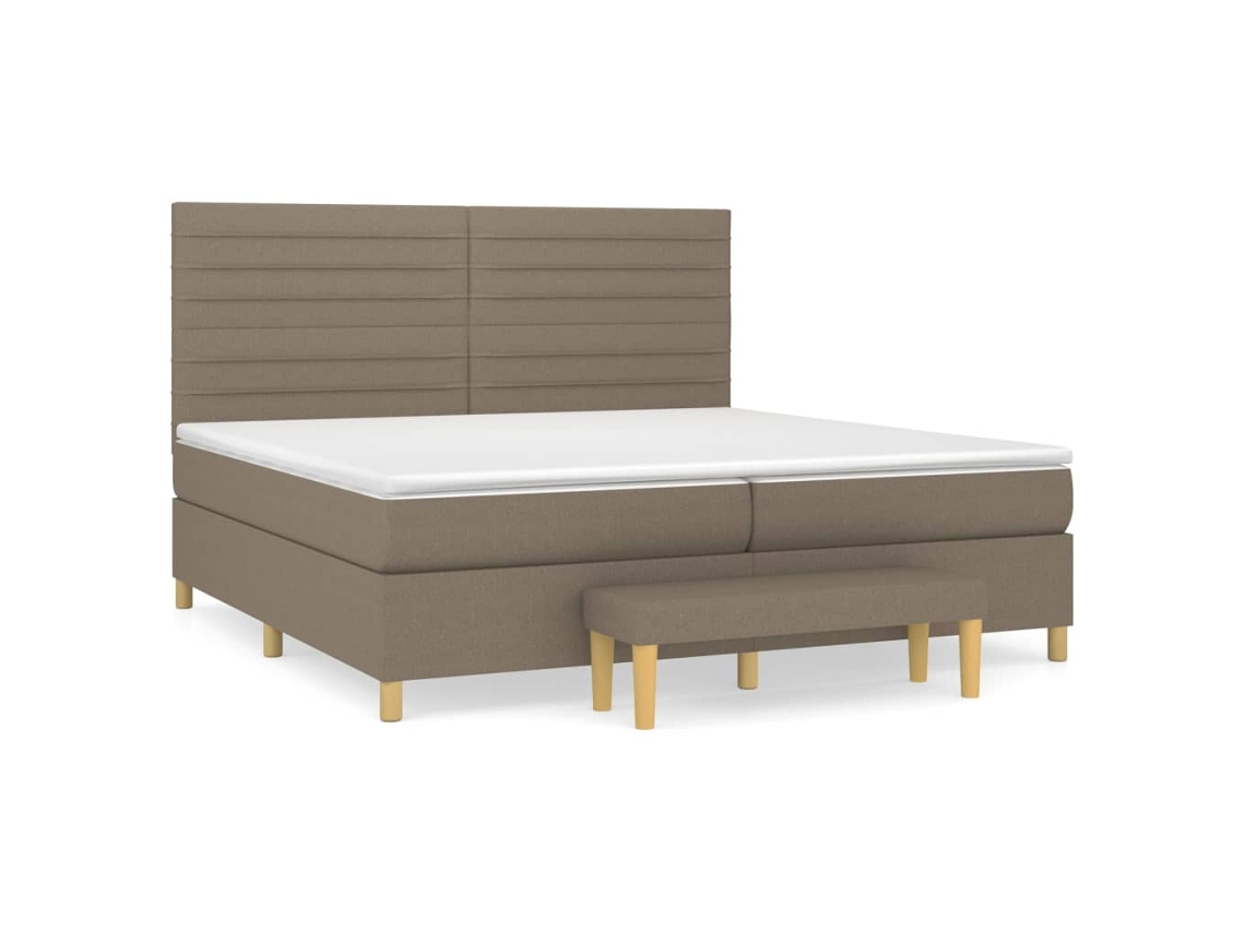 Box Spring Bed, Box Spring Beds Vidaxl Cinzento-acastanhado Tecido (200 X 200 Cm)