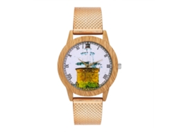 Pulseira de relógio em rede macia, estilo coreano unissex T176-f (ouro rosa)