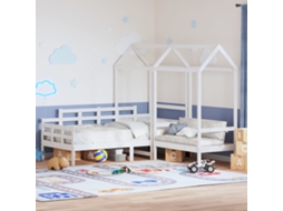 Conj. Sofá-cama E Banco C/ Telhado 80x200cm Pinho Maciço Branco