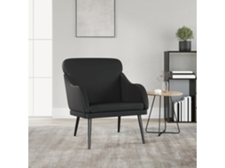 Vidaxl Cadeira Com Apoio De Braços 63x76x80 Cm Couro Artificial Preto