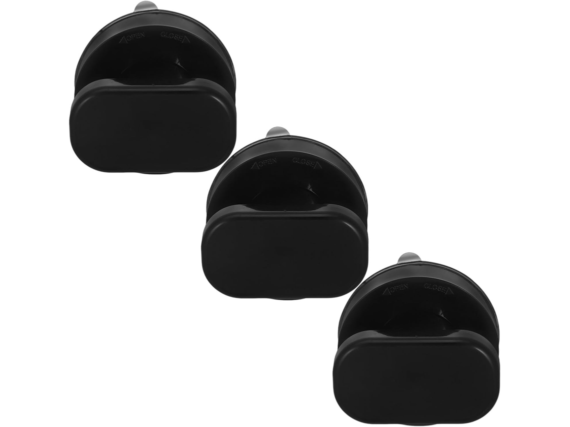 Conjunto De 3 Puxadores Sem Furos Para Banheiro E Geladeira, Design Ergonômico Em Abs, Preto, Adequado Para Idosos