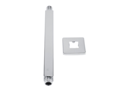 Braço de Chuveiro de Aço Inoxidável Quadrado Parede Teto 25cm G1/2 com Rosca Universal com S/MARCA