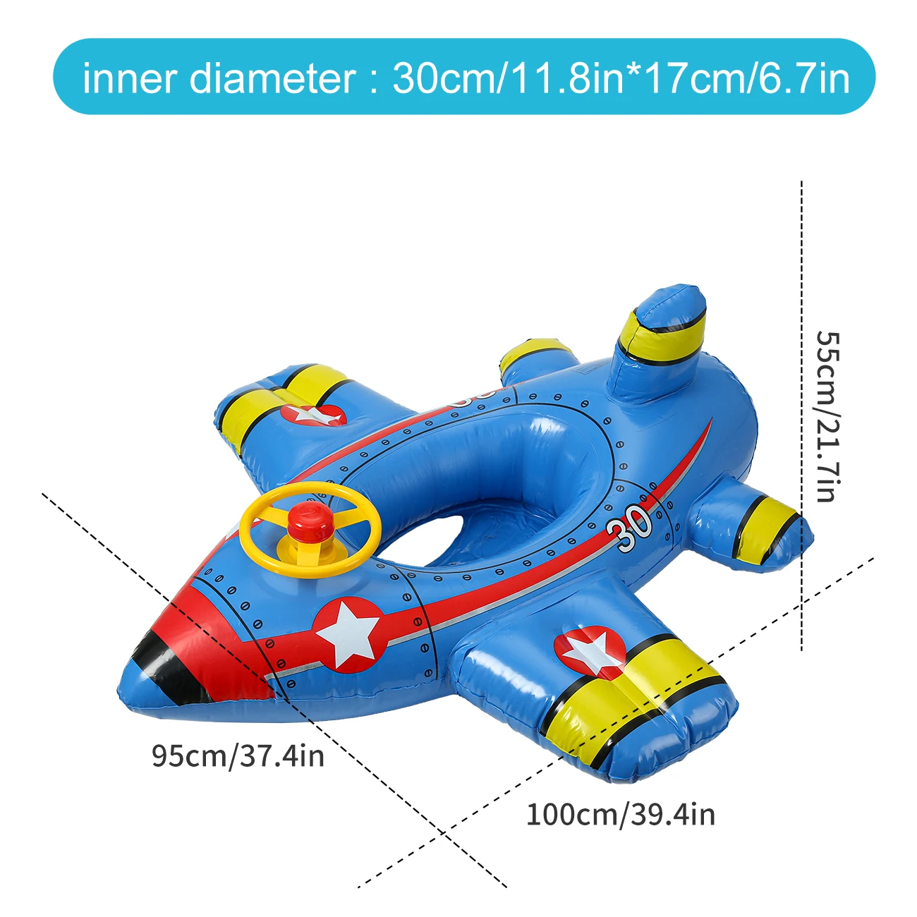 (azul) 1 Boia Inflável Em Formato De Avião Para Piscina, Brinquedo Para Natação Ao Ar Livre
