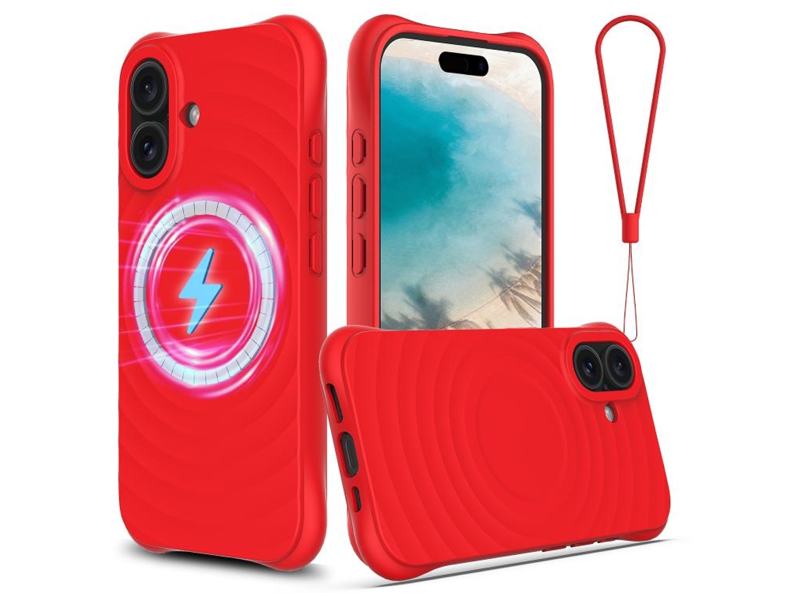 Capa Para Iphone 17 - Textura Ondulada Com Magsafe - Silicone Líquido