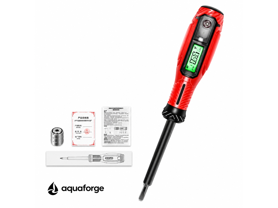 Caneta De Teste Digital Aquaforge Dd-1 Com Ecrã Lcd E Teste De Continuidade Para Eletricistas E Instalações Elétricas
