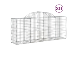 Gabion Basket, Gabion Baskets Vidaxl Prateado Ferro (200 X 50 X 80/100 Cm)