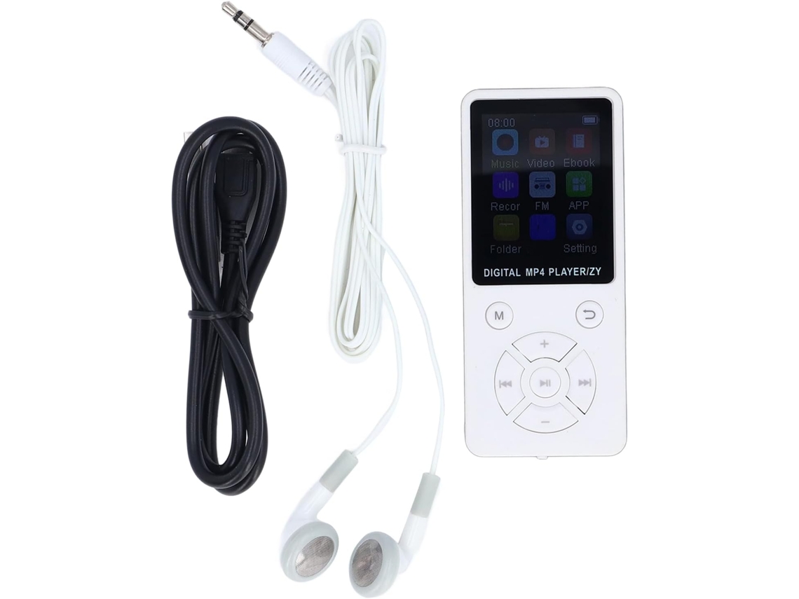 Leitor de MP3/MP4 de 64 GB, Tela, Bluetooth 5.0, 64 GB de armazenamento, Bateria de 180 mAh, Alto-falante FM, Com 1