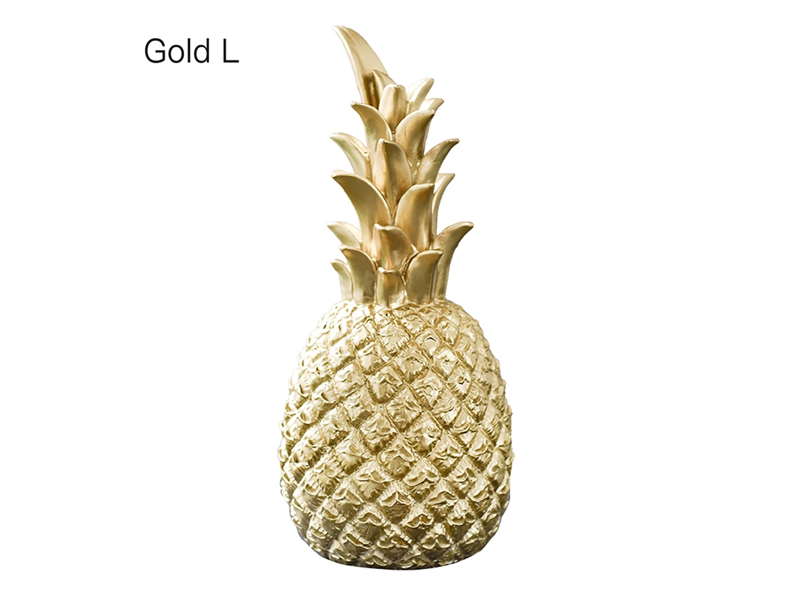 Ornamento de Resina Pineapple Dourado para Artesanato e Decoração LAXISCREED