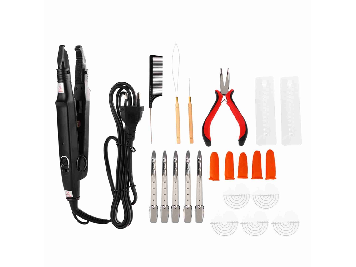 Kit Profissional De Extensões De Cabelo E Modelagem Com Ferro De Passagem