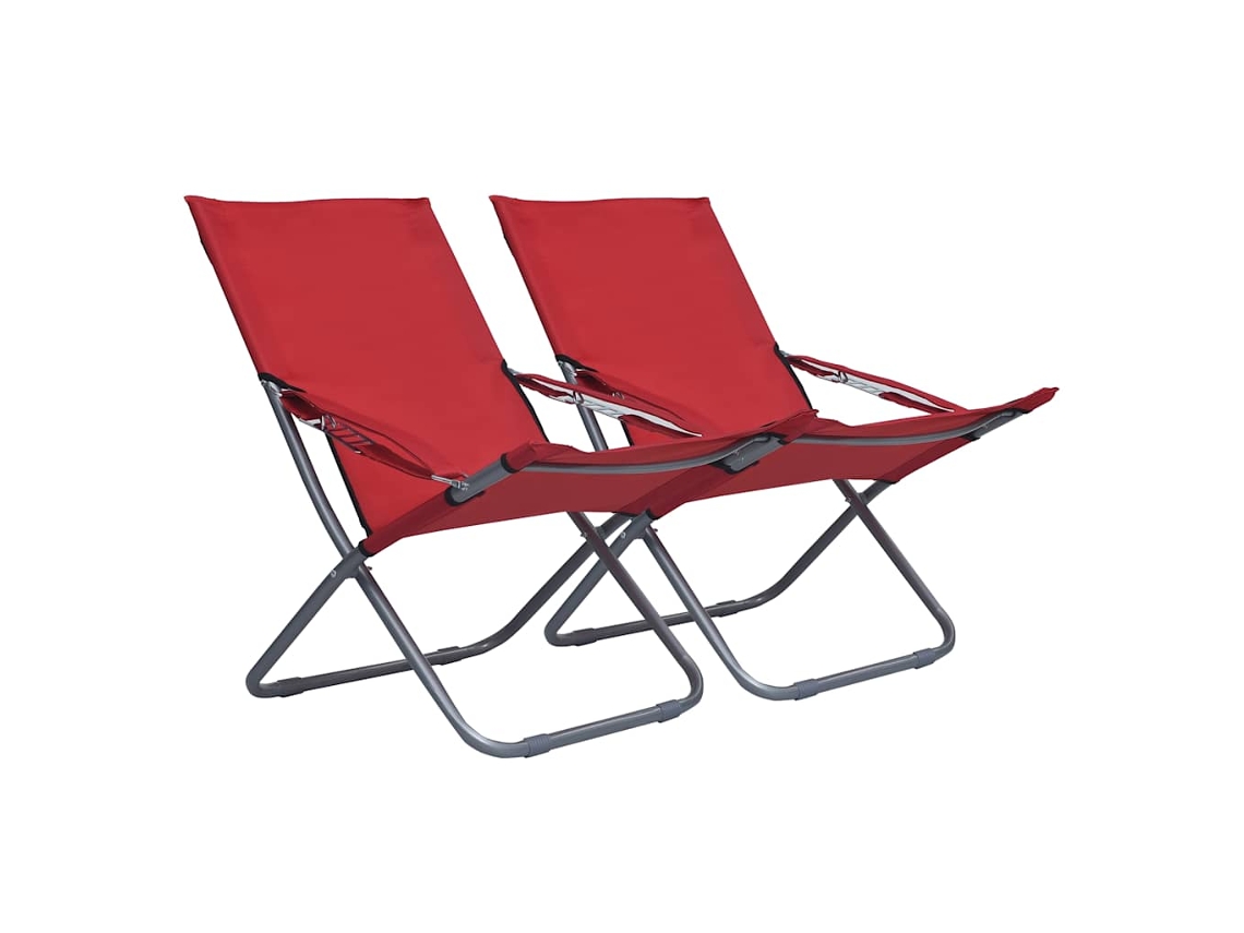 Conjunto 1 Cadeira Dobrável Vidaxl Vermelho Tecido (58 X 76 X 88 Cm)