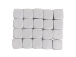 Dados de Cantos Redondos em Branco 16mm 20 Unidades S/MARCA