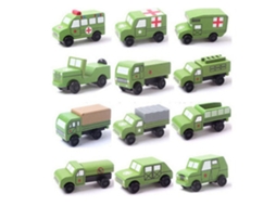 Primerox conjunto de 12 Carros de Madeira Mini Modelo Educativo Brinquedo para Crianças