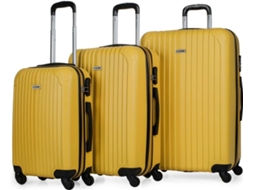 Conjunto de 3 Malas de Viagem ITACA Extensivel Amarelo (35/70/100 L)