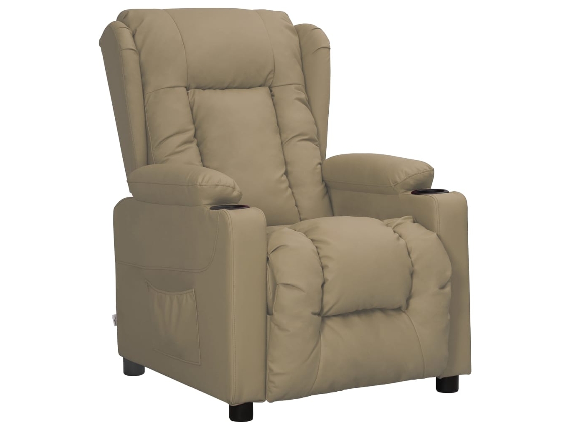 Vidaxl Poltrona Reclinável Couro Artificial Cor Cappuccino