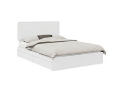 Cama com Armazenamento Branco 140x200 cm Madeira Processada MAISON EXCLUSIVE