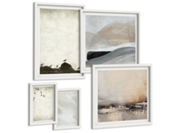 Galeria De Pinturas Murais Texturas Abstratas De Mármore Moldura Branca Imagens Para Um Quarto Infantil Espelharte (conjunto De 5 Imagens)