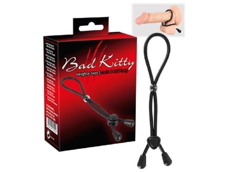 Penis Loop - Bad Kitty - Double Loop - Silicone - Preto - 28 Cm