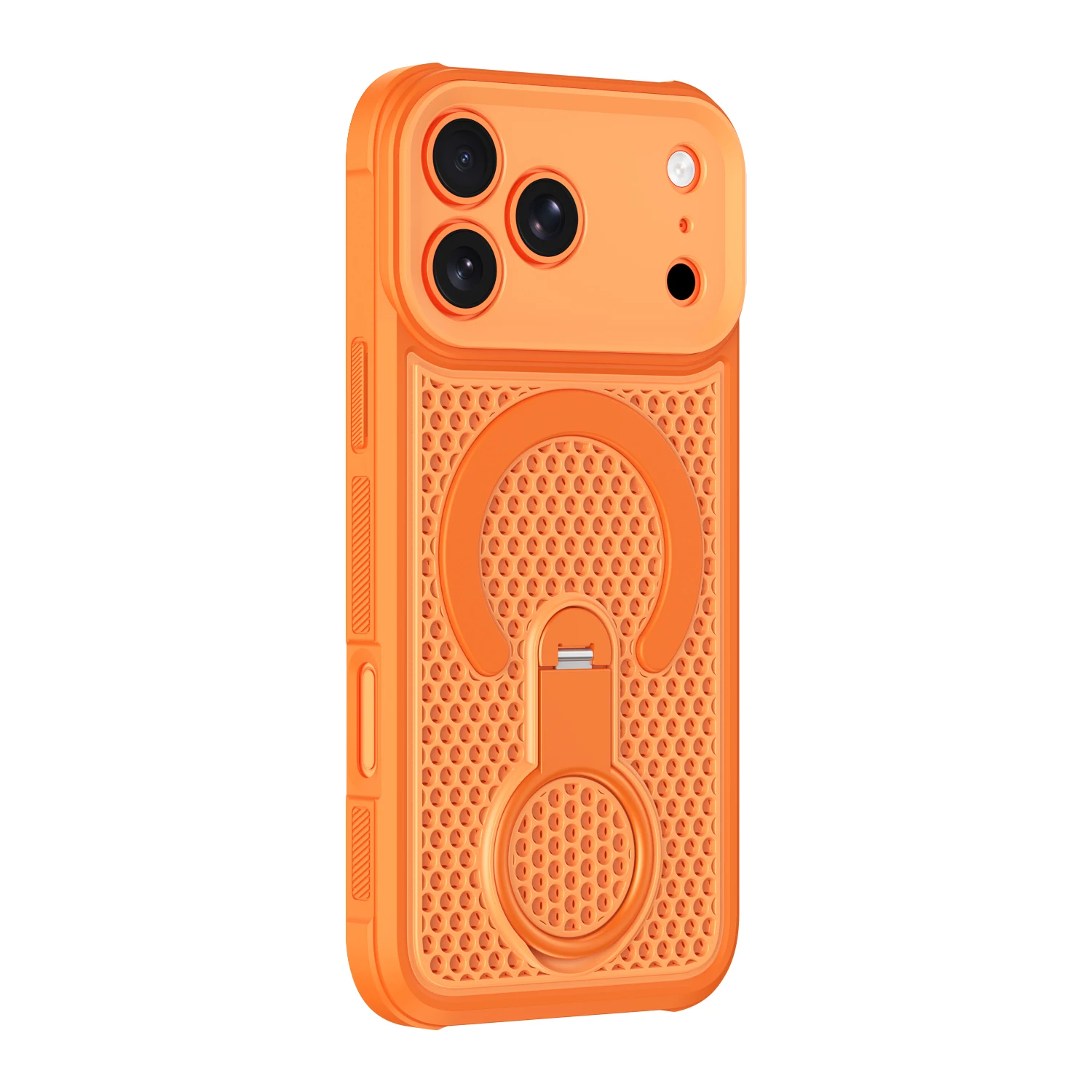 Capa Para Celular Com Suporte Magnético De Resfriamento (laranja) Para Iphone 17 Pro Max, Resistente A Impactos.