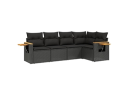 Garden Sofa Set, Garden Sofa Sets Vidaxl Preto Rattan / Vime (n/a)