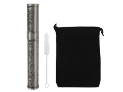 Tubo De Metal Impermeable Grabado Para Camping Y Viajes, Almacenaje Portátil Gris