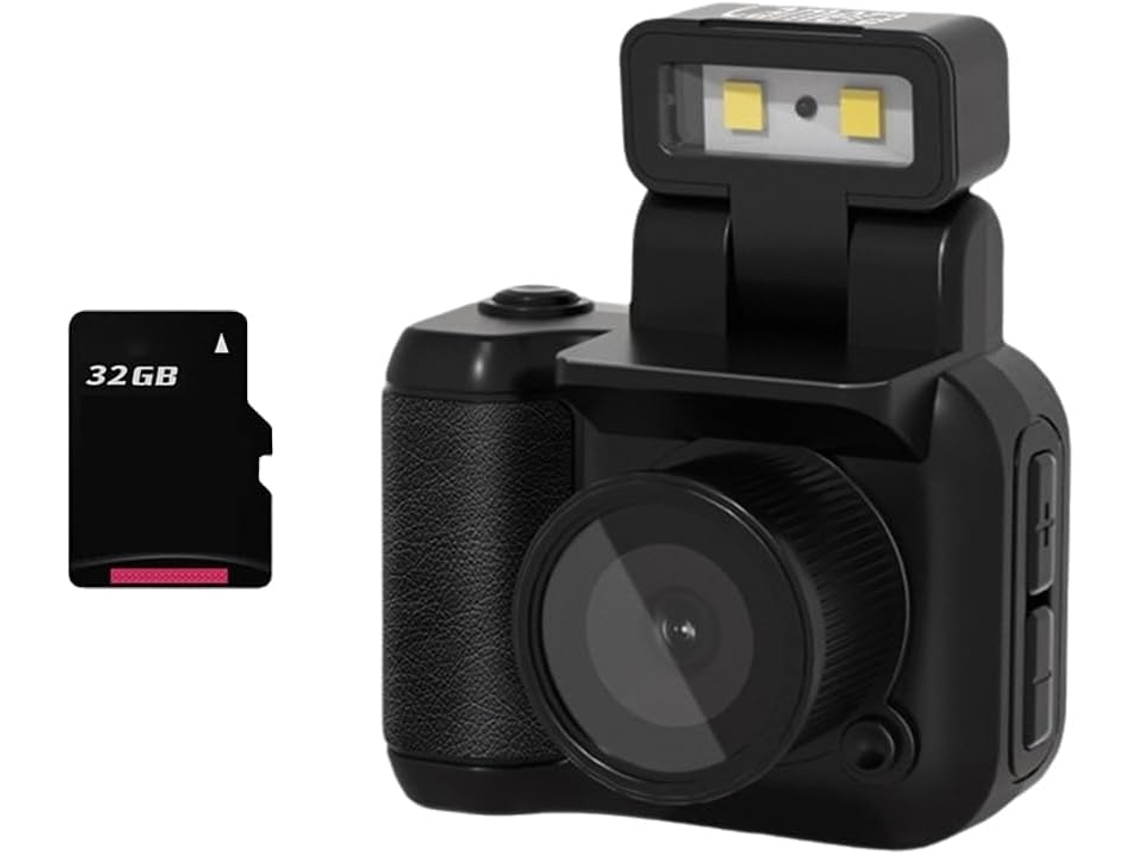 Mini Câmera Digital Estilo Dslr Com Sensor Cmos De 32 Gb, Flash E Estação De Acoplamento.