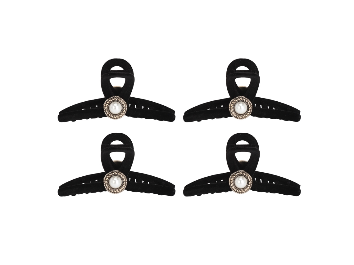 4pcs Grampo De Cabelo De Veludo Com Perna De Metal Forte Para Cabelo Grosso E Volume