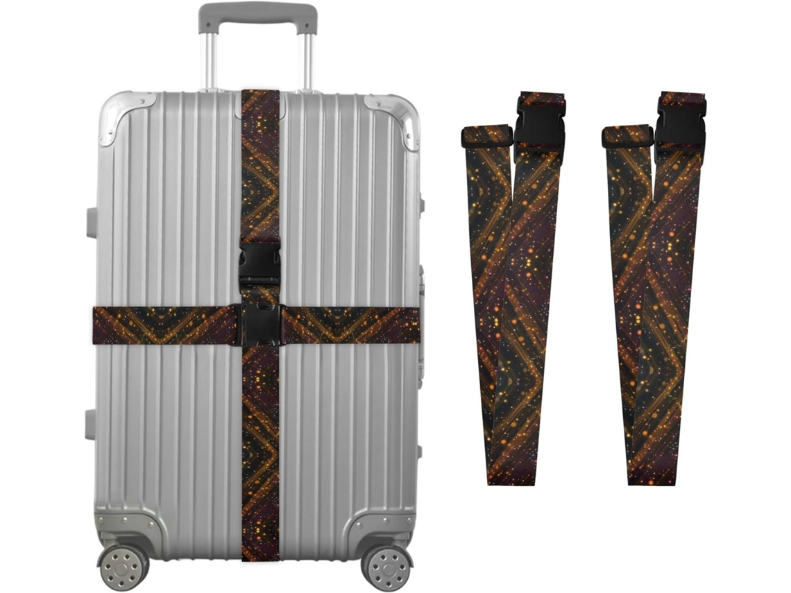 Conjunto De 2 Cintas Bagagem Personalizadas Flash Black Line Para Malas Com Fivelas Ajuste