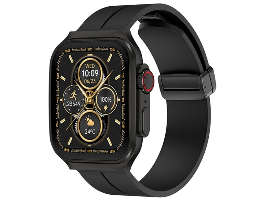 Smartwatch com tela curva 3D flexível, chamadas Bluetooth e resistência à água IP67, preto. Bestvite