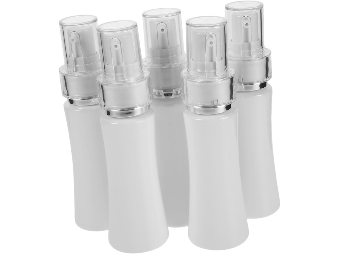 De 5 Frascos Com Bomba Dosadora Para Viagem, Vazios E Recarregáveis, Para Uso Com Medicamentos.