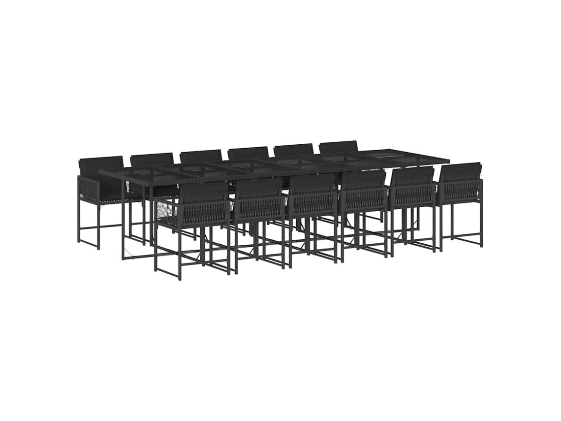 Garden Dining Set, Garden Dining Sets Vidaxl Preto Rattan / Vime (n/a)