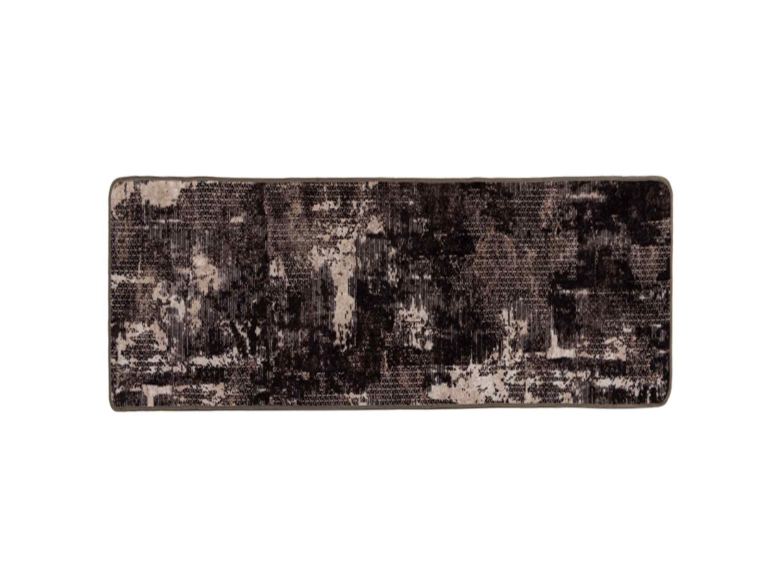 Conjunto 1 Tapete Runner Vidaxl Preto Poliéster (100 X 200 Cm)