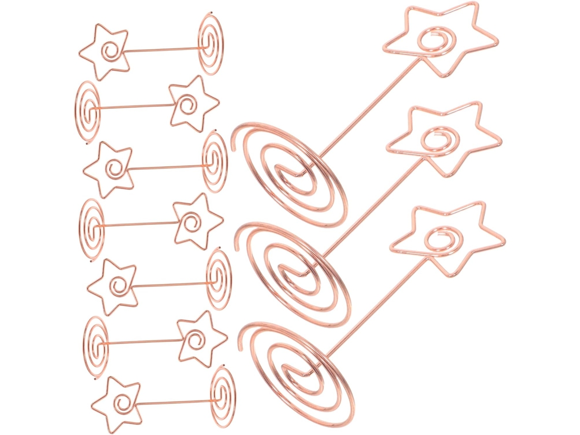 Clips De Papel Em Formato Estrela Cinco Pontas, Dourados, 8, 5cm, Para Fotos E Cardápios, Pacote Com 10 Unidades, Ideais