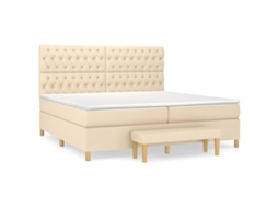 Box Spring Bed, Box Spring Beds Vidaxl Creme Tecido (200 X 200 Cm)