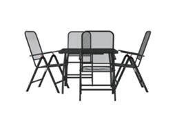 Maison Exclusive - 5 Pcs Conjunto De Jantar Para Jardim Rede De Metal Antracite