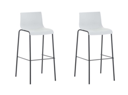Conjunto de 2 bancos de bar HOVER com estrutura de 4 pernas em plástico branco/preto CLP