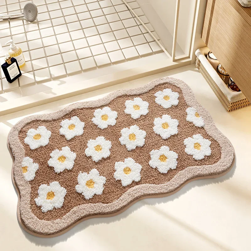 Tapete De Banheiro Com Design Moderno (estilo 7, 60x90cm), Lavável À Máquina, Antiderrapante E De Secagem Rápida.