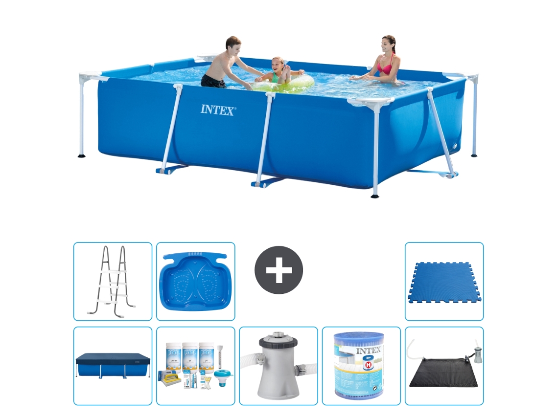 Intex Piscina Com Estrutura Retangular - 300x200x75 Cm - 9-peças S30178