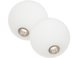 Conjunto de 2 Luminárias Pendentes G9 de Substituição em Vidro Branco em Formato de Bola. SFUSHOS