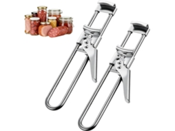 Conjunto 2 Abre-latas Manuais - Abridor Ajustável - Utensílio De Cozinha - Aço Inoxidável - Prateado